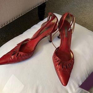 Antonio Melani leather ankle strap Red heels